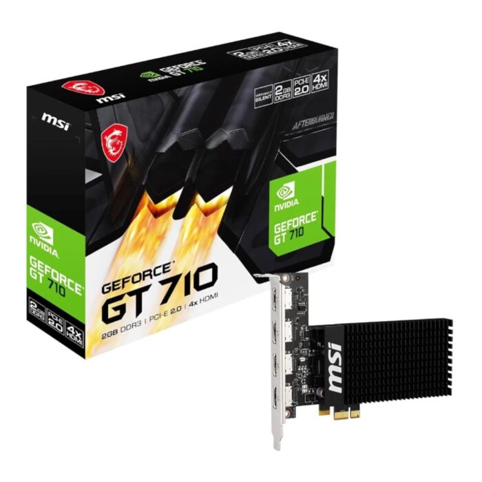 MSI Nvidia GeForce GT 710 2GD3H 2GB 64-BIT 4x HDMI Graphics Card - Image 2