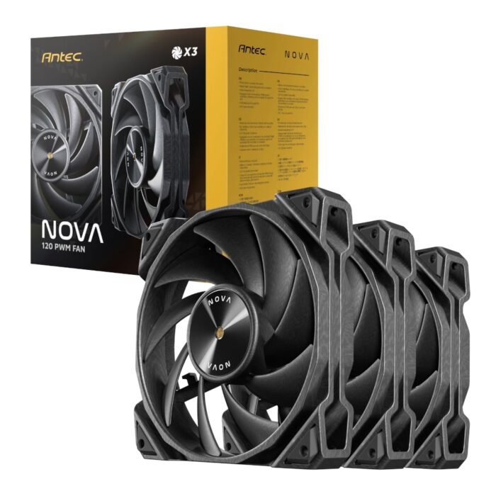 Antec NOVA 120 PWM Fan 3 Pack with Speed Controller - Black - Image 2