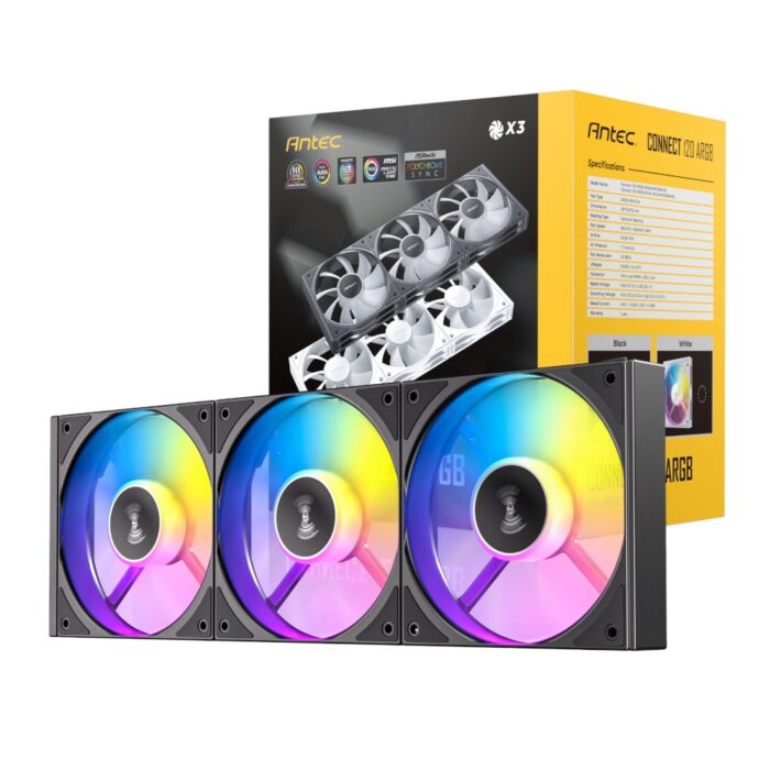 Antec Connect 120 ARGB PWM Fan 3 Pack - Black - Image 2