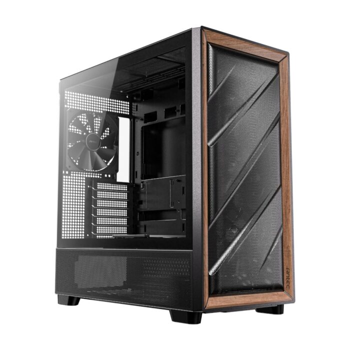 Antec FLUX ATX WOOD Mid Tower Gaming Chassis – Black - Image 2