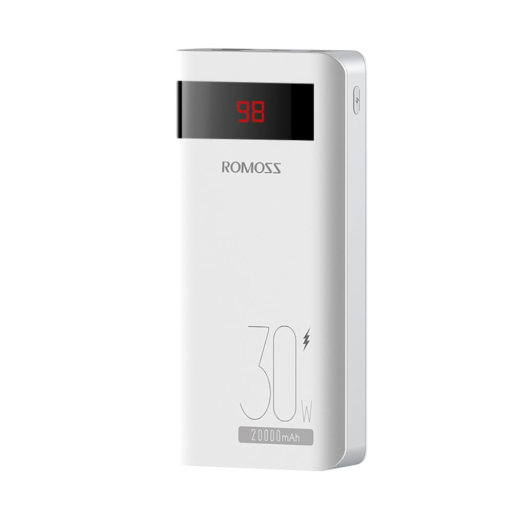 101120256911eb3a12d13.jpeg Romoss Sense 6PS Pro 20000mAh 30W Fast Charge Power Bank - White - Image 1