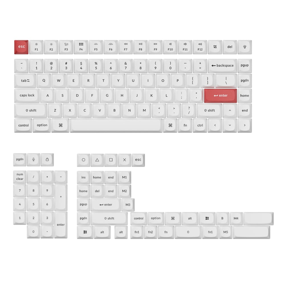 101120256911edc7d4ad4.jpeg Keychron Double Shot PBT OSA Full Keycap Set - Black/White - Image 1
