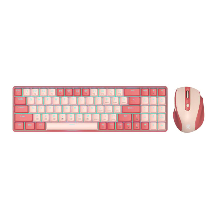 Redragon BS8772 Wireless Keyboard and Mouse Combo - Red/Pink - Image 2