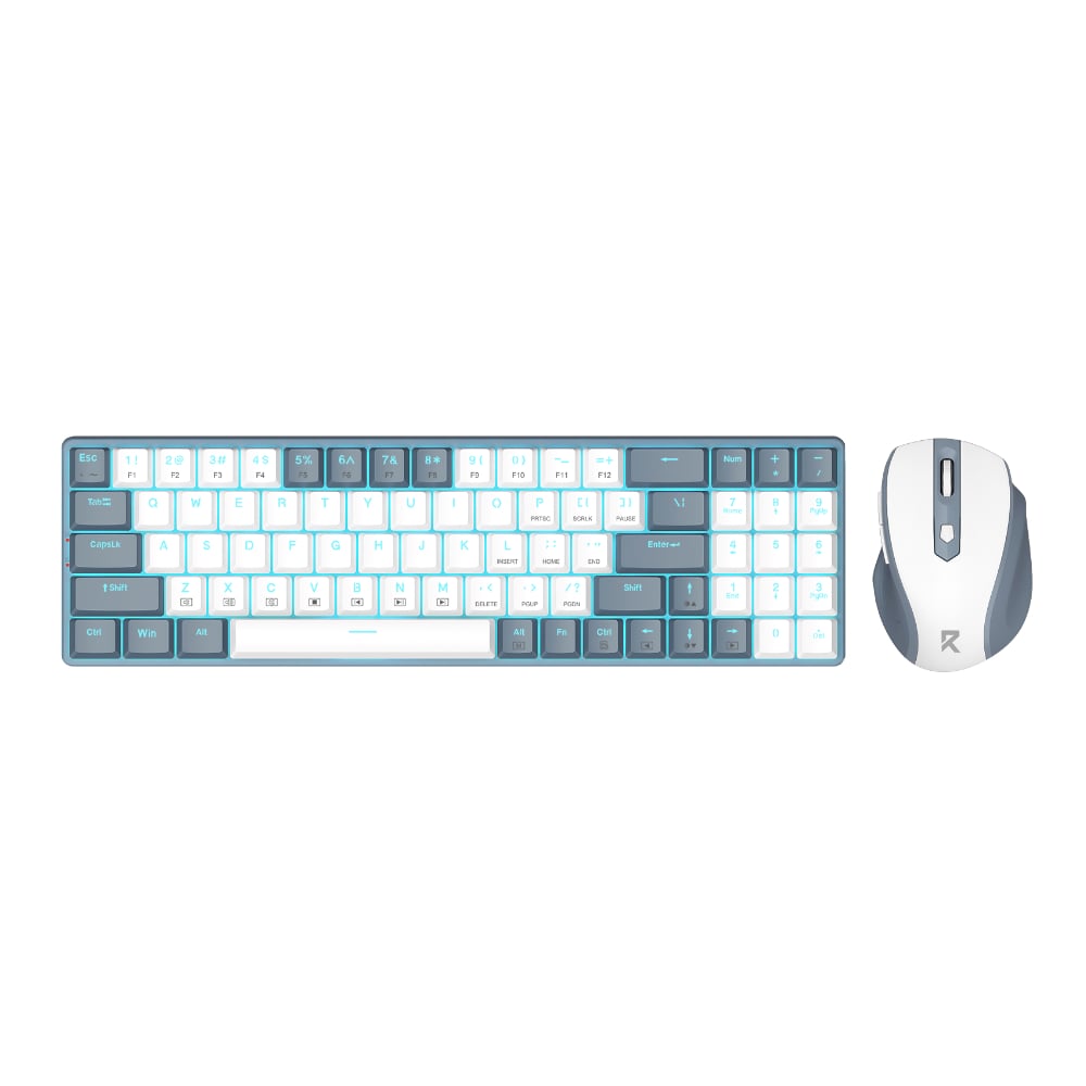 101120256911ee30bffe9.jpeg Redragon BS8772 Wireless Keyboard and Mouse Combo - Grey/White - Image 1