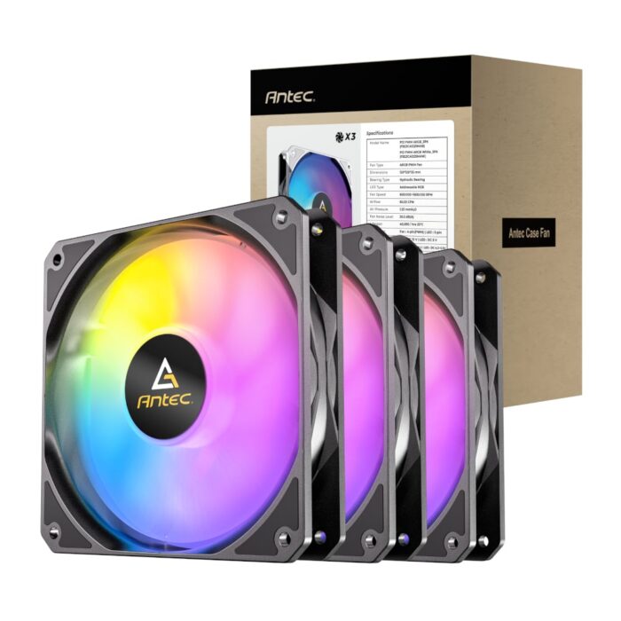 Antec P12 ARGB 120 PWM Case Fan 3 Pack - Black - Image 2
