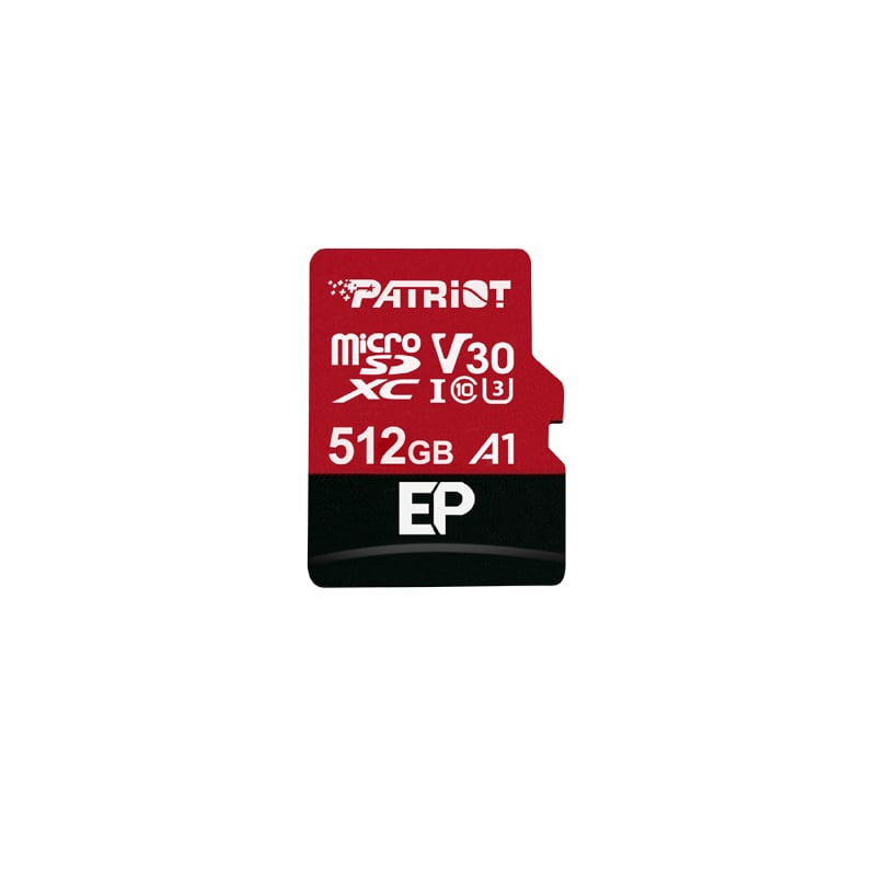 101120256911f064b8342.jpeg Patriot EP V30 A1 512GB Micro SDXC Card + Adapter - Image 1