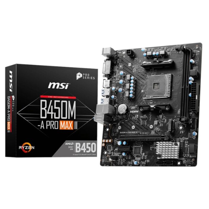 MSI B450M-APRO MAX II AMD AM4 MATX Gaming Motherboard - Image 2