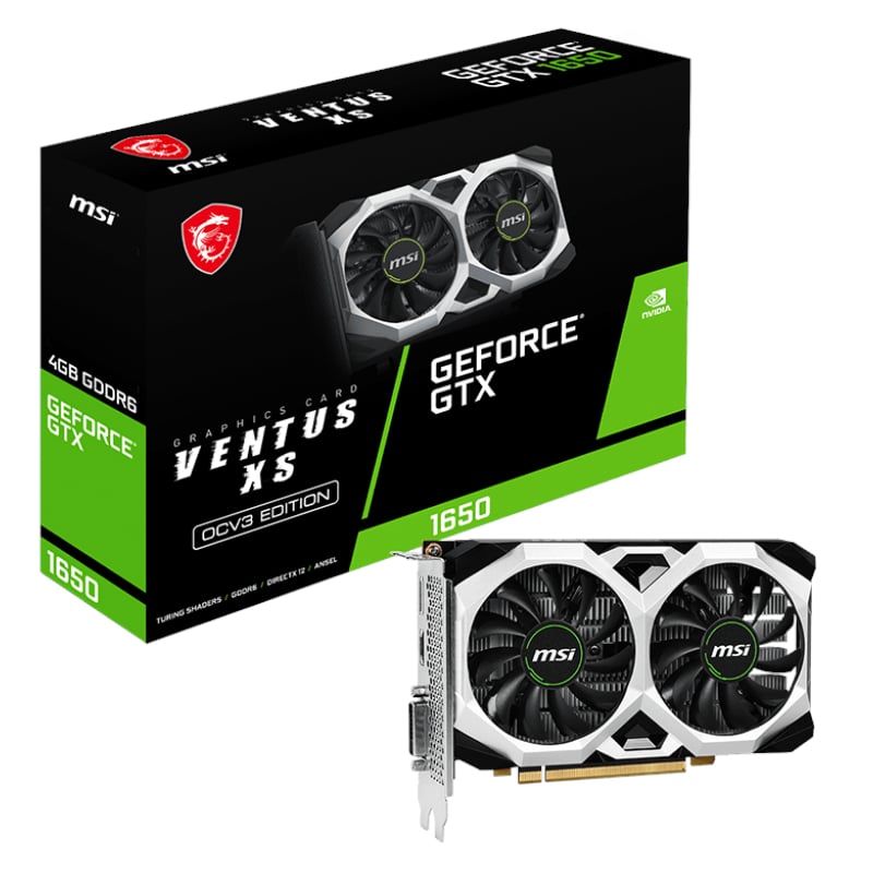 101120256911f677e8f77.jpeg MSI Nvidia GeForce GTX 1650 D6 VENTUS XS OCV3 4GB GDDR6 128-BIT Graphics Card - Image 1